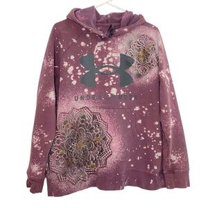 Under Armour Upcycled Sweatshirt Hoodie Mens Size Large Unisex Pullover Floral